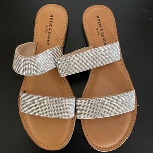 Rhinestone Embellished Slide Sandal